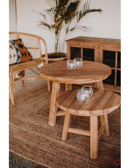 Mesa Auxiliar INGO, Madera Teca Natural. Vackart