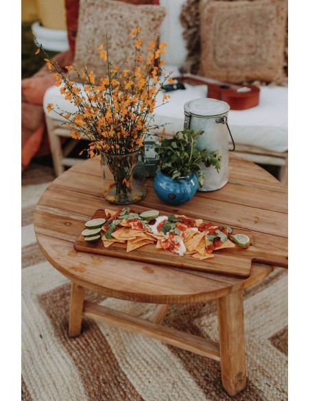 Mesa Auxiliar INGO, Madera Teca Natural. Vackart