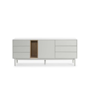 Aparador CORVO 180x40 cm, DM Crema / Chapa Natural - Teulat. Los exclusivos muebles de diseño de Teulat, solo en Vackart tu tienda de diseño online.