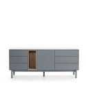 Aparador CORVO 180x40 cm, DM Gris Perla / Roble - Teulat