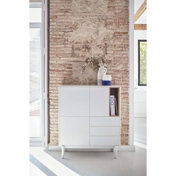 Aparador CORVO 100x40 cm, DM Crema / Roble - Teulat. Vackart Aparador CORVO 100x40 cm, DM Crema / Roble - Teulat. Vackart
