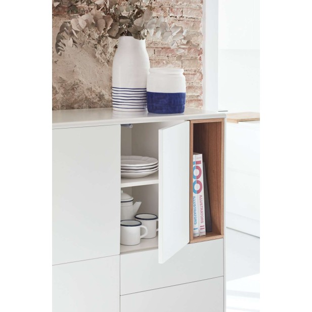 Aparador CORVO 100x40 cm, DM Crema / Roble - Teulat. Vackart Aparador CORVO 100x40 cm, DM Crema / Roble - Teulat. Vackart