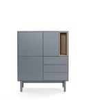Aparador CORVO 100x40 cm, DM Gris Perla / Roble - Teulat