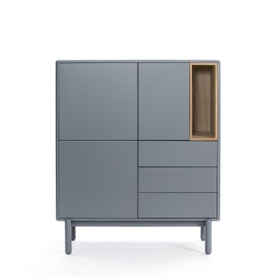 Aparador CORVO 100x40 cm, DM Gris Perla / Roble - Teulat. Los modernos y más exclusivos muebles de diseño nórdico, solo en Vackart tu tienda de diseño online.
