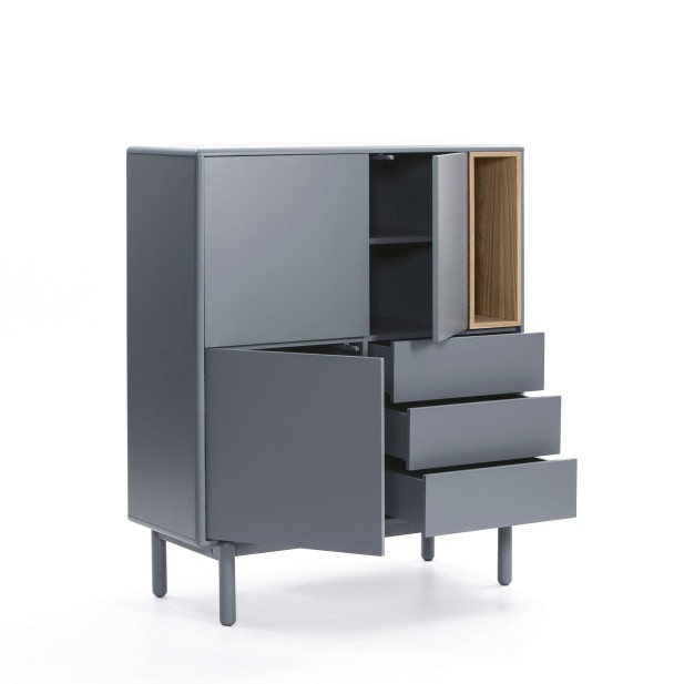 Aparador CORVO 100x40 cm, DM Gris Perla / Roble - Teulat. Vackart