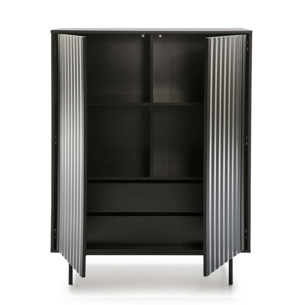 Aparador SIERRA Alto 130 cm, DM / Metal Negro - Teulat. Vackart