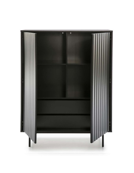 Aparador SIERRA Alto 130 cm, DM / Metal Negro - Teulat. Vackart