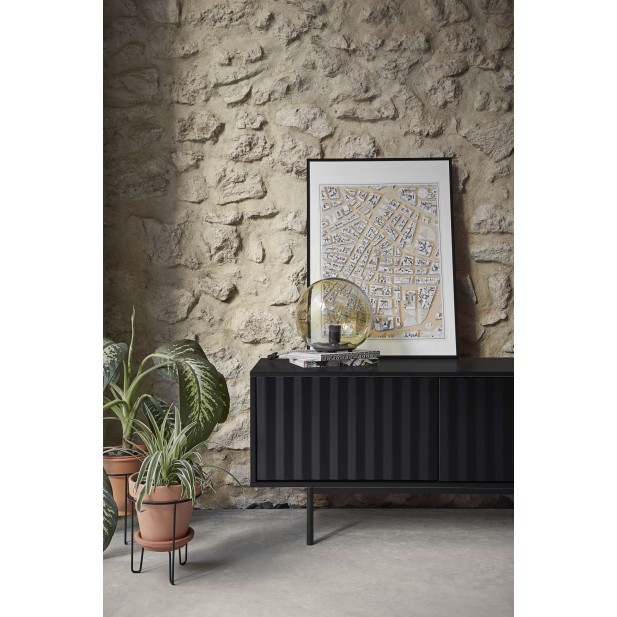 Mueble TV SIERRA 180 cm, DM Negro / Roble - Teulat. Vackart Mueble TV SIERRA 180 cm, DM Negro / Roble - Teulat. Vackart