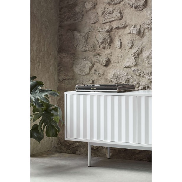 Mueble TV SIERRA 180 cm, DM / Metal Blanco - Teulat. Vackart