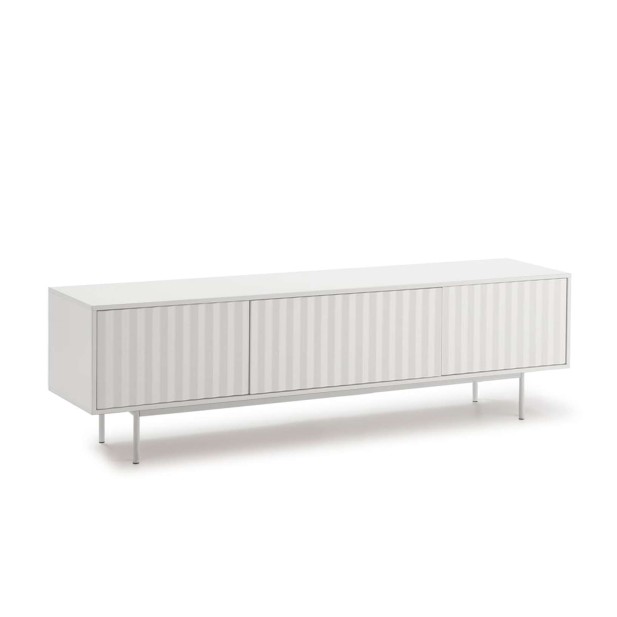 Mueble TV SIERRA 180 cm, DM / Metal Blanco - Teulat. Vackart