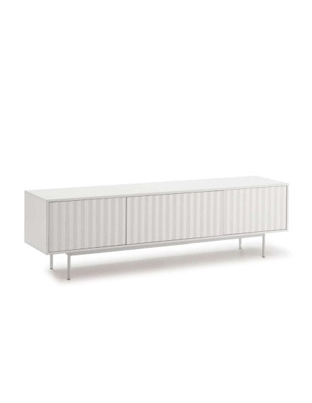 Mueble TV SIERRA 180 cm, DM / Metal Blanco - Teulat. Vackart