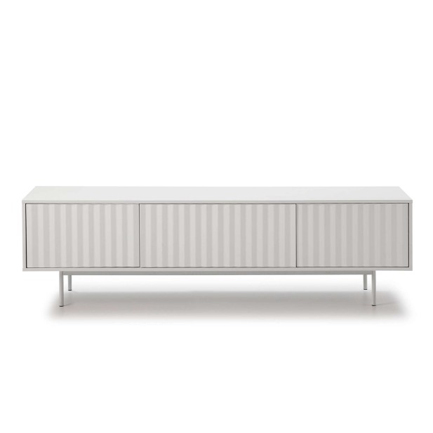 Mueble TV SIERRA 180 cm, DM / Metal Blanco - Teulat. Vackart