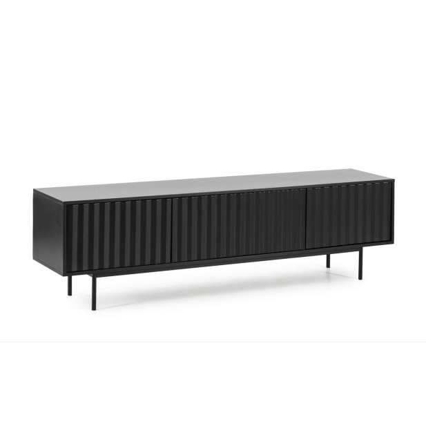 Mueble TV SIERRA 180 cm, DM / Metal Negro - Teulat. Vackart