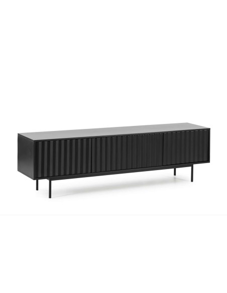 Mueble TV SIERRA 180 cm, DM / Metal Negro - Teulat. Vackart