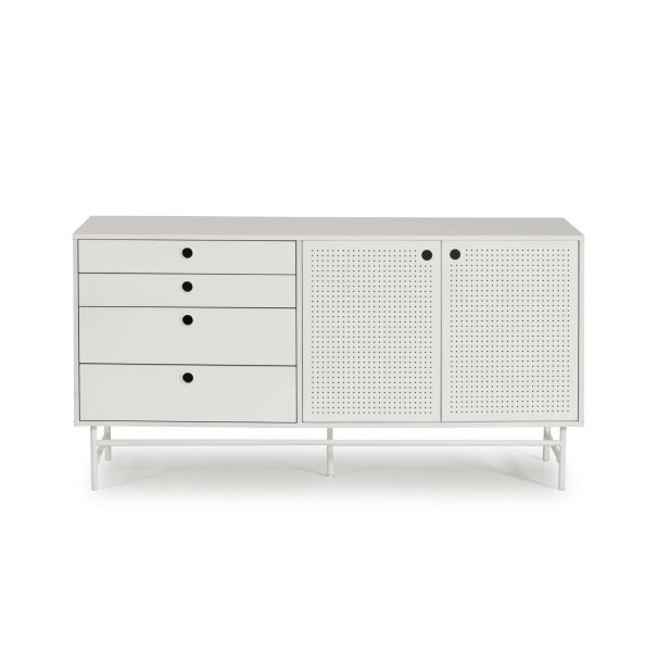 Aparador PUNTO 150x47 cm, DM / Metal Blanco - Teulat. Vackart