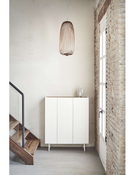 Aparador con Botellero ARISTA Alto 120 cm, Blanco - Teulat. Vackart