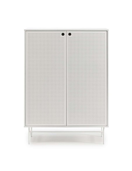 Aparador PUNTO Alto 130 cm, DM / Metal Blanco - Teulat. Vackart