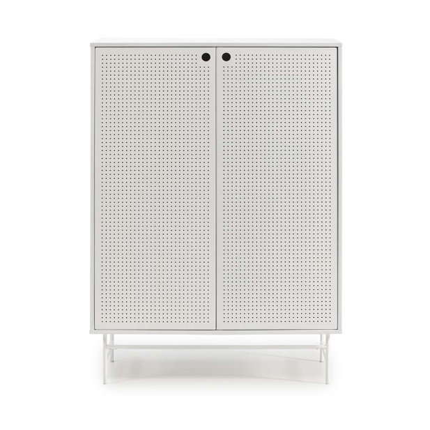 Aparador PUNTO Alto 130 cm, DM / Metal Blanco - Teulat. Vackart