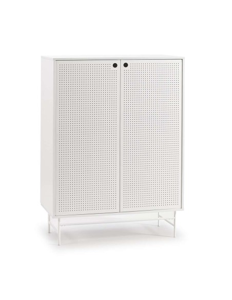 Aparador PUNTO Alto 130 cm, DM / Metal Blanco - Teulat. Vackart