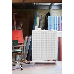 Aparador PUNTO Alto 130 cm, DM / Metal Blanco - Teulat. Vackart 2