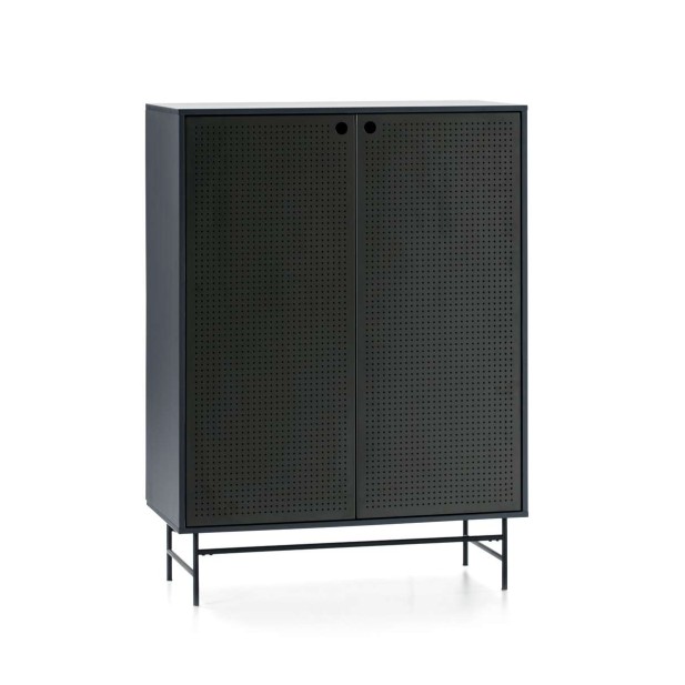 Aparador PUNTO Alto 130 cm, DM Gris Antracita / Negro- Teulat. Vackart