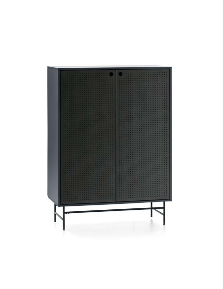 Aparador PUNTO Alto 130 cm, DM Gris Antracita / Negro- Teulat. Vackart