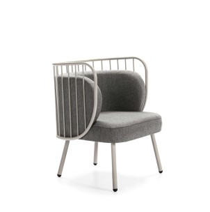 Butaca NABI, Metal Crema / Textil Gris Oscuro - Teulat. Las más exclusivas sillas de diseño nórdico, solo en Vackart tu tienda de diseño online.