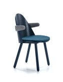 Silla con Brazos UMA, Madera / Textil Azul Marino - Teulat