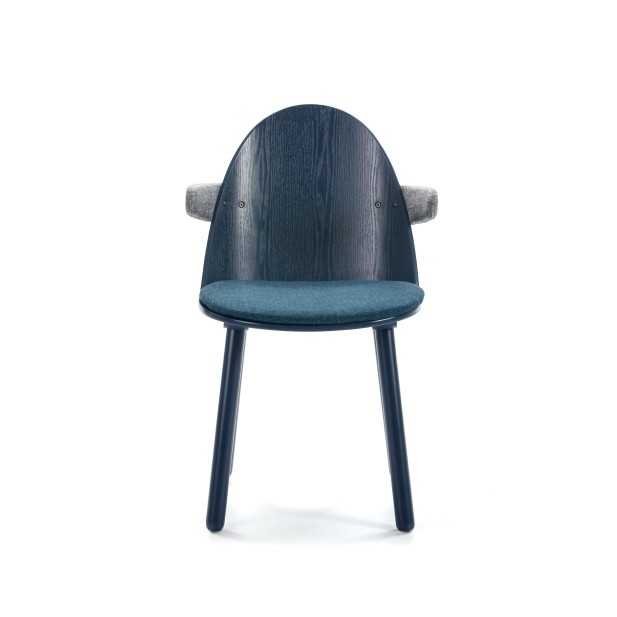 Silla con Brazos UMA, Madera / Textil Azul Marino - Teulat. Vackart Silla con Brazos UMA, Madera / Textil Azul Marino - Teulat. Vackart