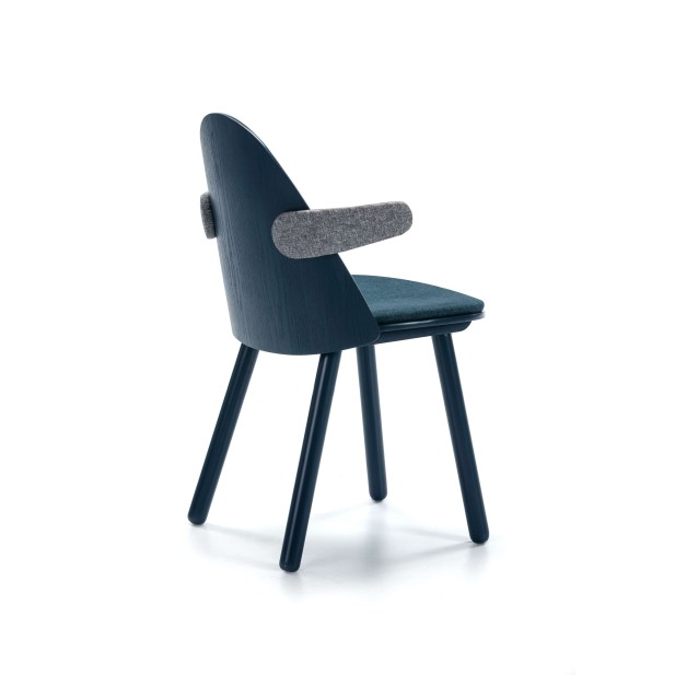 Silla con Brazos UMA, Madera / Textil Azul Marino - Teulat. Vackart Silla con Brazos UMA, Madera / Textil Azul Marino - Teulat. Vackart