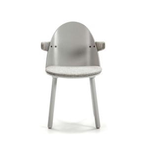 Silla con Brazos UMA, Madera / Textil Gris Claro - Teulat. Vackart 2