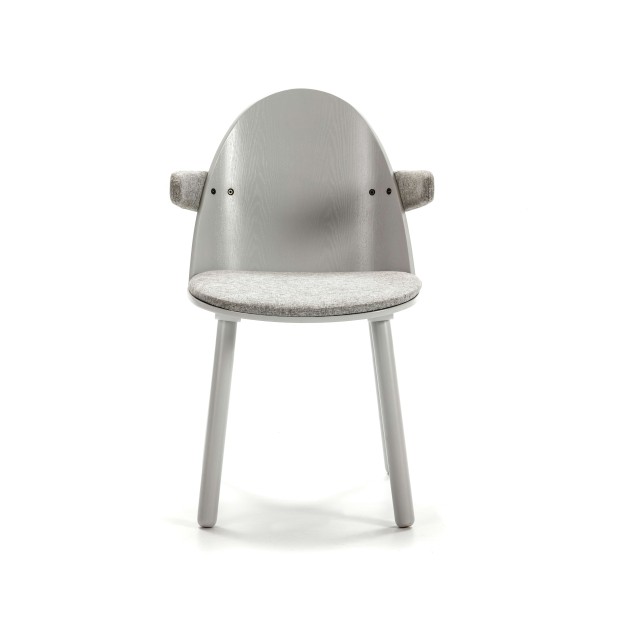 Silla con Brazos UMA, Madera / Textil Gris Claro - Teulat. Vackart