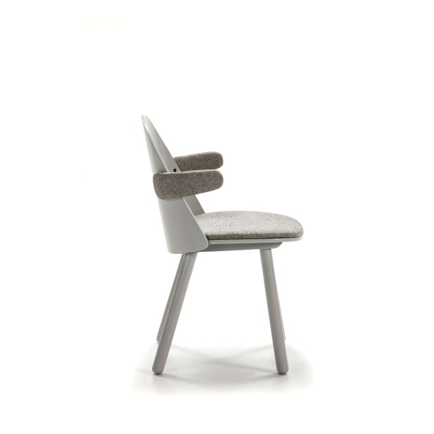 Silla con Brazos UMA, Madera / Textil Gris Claro - Teulat. Vackart