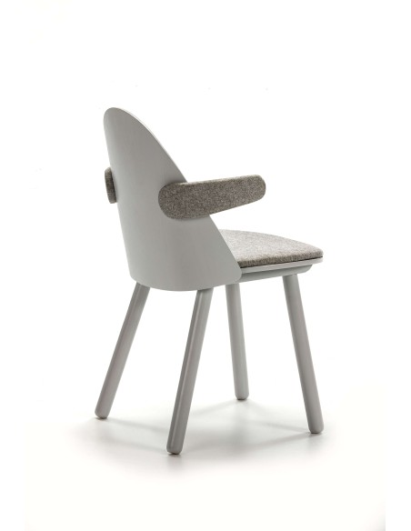 Silla con Brazos UMA, Madera / Textil Gris Claro - Teulat. Vackart