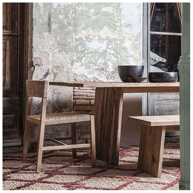 Silla CORA WA, Teca Reciclada Natural / Cuerda - Dareels. Vackart