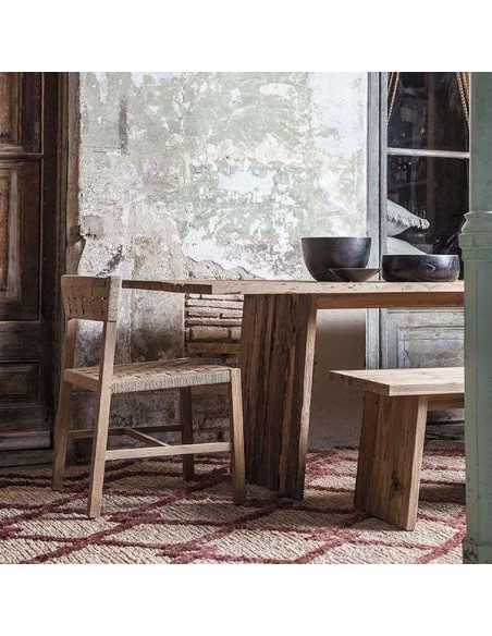 Silla CORA WA, Teca Reciclada Natural / Cuerda - Dareels. Vackart