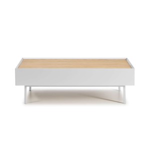 Mesa de Centro ARISTA 110x60 cm, Blanco / Roble - Teulat. Las modernas y más exclusivas mesas de diseño nórdico, solo en Vackart tu tienda de diseño online.