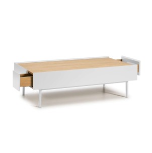 Mesa de Centro ARISTA 110x60 cm, Blanco / Roble - Teulat. Vackart 2