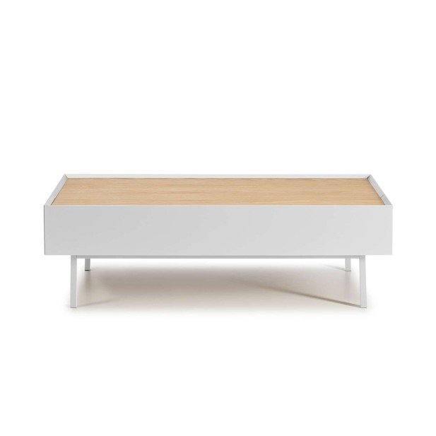 Mesa de Centro ARISTA 110x60 cm, Blanco / Roble - Teulat. Vackart