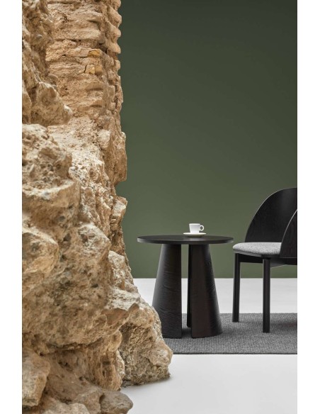 Mesa Auxiliar CEP Ø50 cm, DM / Fresno Negro - Teulat. Vackart