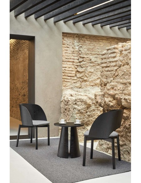 Mesa Auxiliar CEP Ø50 cm, DM / Fresno Negro - Teulat. Vackart