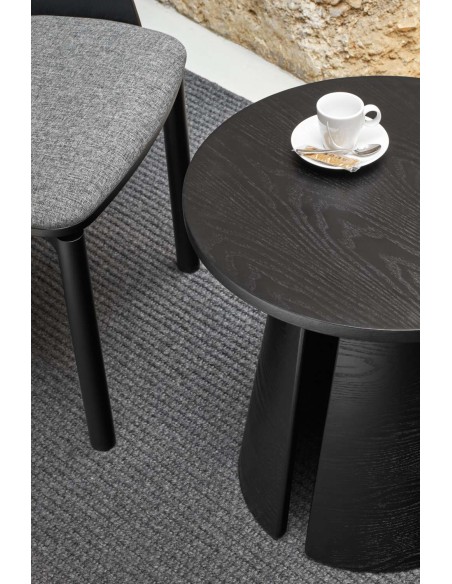 Mesa Auxiliar CEP Ø50 cm, DM / Fresno Negro - Teulat. Vackart