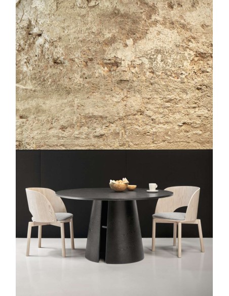 Mesa CEP Ø137 cm de Comedor, DM / Fresno Negro - Teulat. Vackart