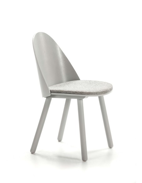 Silla UMA, Madera / Textil Gris Claro - Teulat. Vackart