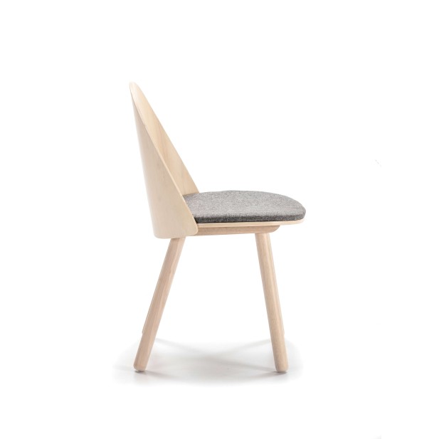 Silla UMA, Madera Natural / Textil Gris Claro - Teulat. Vackart