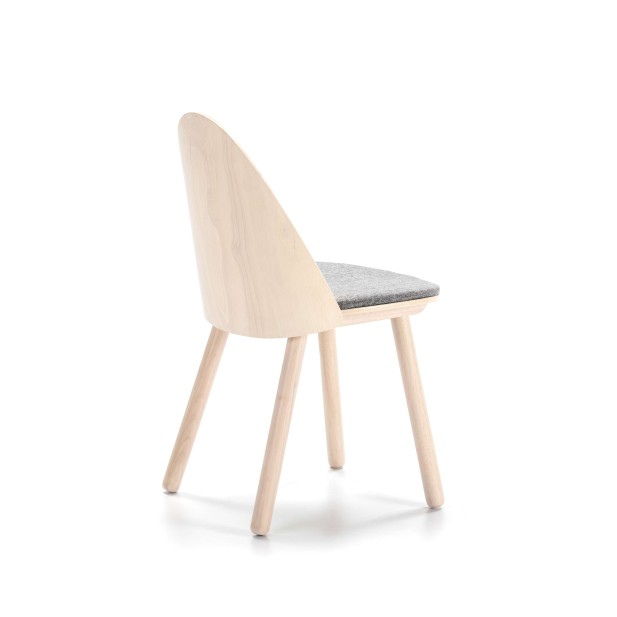 Silla UMA, Madera Natural / Textil Gris Claro - Teulat. Vackart