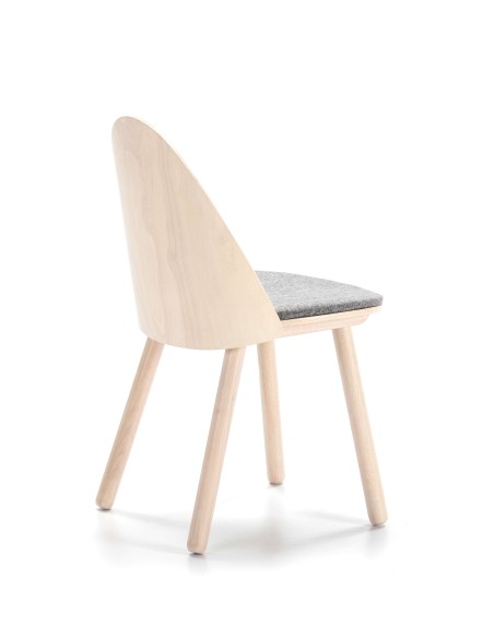 Silla UMA, Madera Natural / Textil Gris Claro - Teulat. Vackart