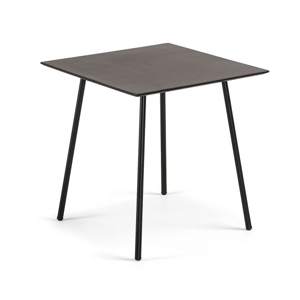 Mesa MATHIS 75x75cm cemento/acero negro - Kave Home Vackart. CC0711R01