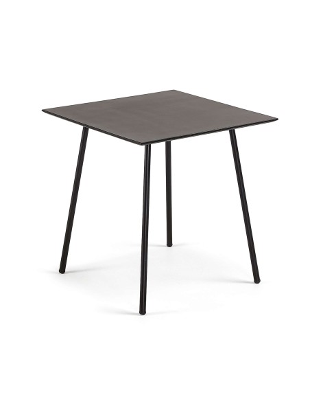 Mesa MATHIS 75 x 75 cm cemento/patas acero negro - Kave Home