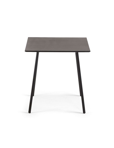 Mesa MATHIS 75 x 75 cm cemento/patas acero negro - Kave Home